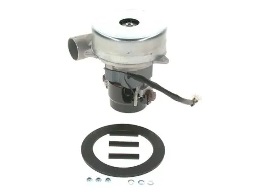 Bosch Turbine mit Metallgehäuse, einer Anschlussleitung und einer Gummidichtung, sowie mehreren Schrauben zur Befestigung.